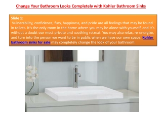 Change Your Bathroom Looks Completely with Kohler Bathroom Sinks