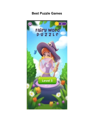 Best Puzzle Games | Fairly Word Puzzle