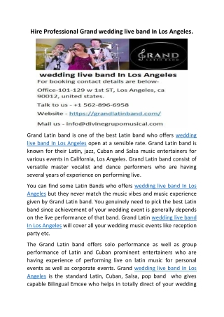 wedding live band In Los Angeles