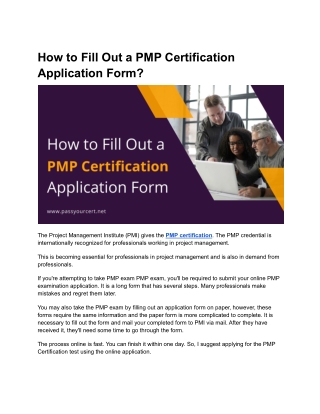 How to Fill Out PMP Certification Application Form