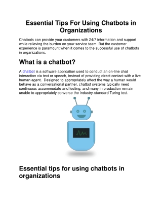 Essential Tips For Using Chatbots in Organizations