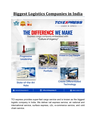 Biggest Logistics Companies in India