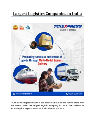 Largest Logistics Companies in India