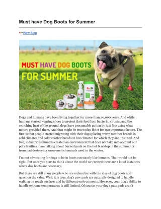 Must have Dog Boots for Summer