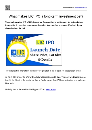 What makes LIC IPO a long-term investment bet