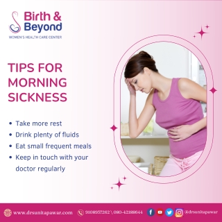 Tips for Morning sickness | Best Gynecologist in HSR Layout | Dr. Sunita Pawar