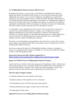 Financial Overview of Arc Welding Robots Market in Europe 2022, Swot Analysis