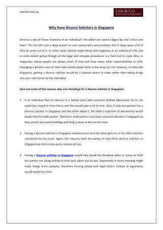 Why Have Divorce Solicitors in Singapore