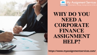 Why do you need a corporate finance assignment help