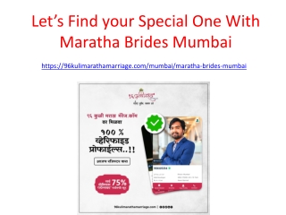 Find Maratha Brides In Mumbai at 96 Kuli Maratha Marriage