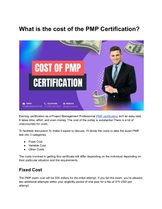 What is the cost of the PMP Certification?