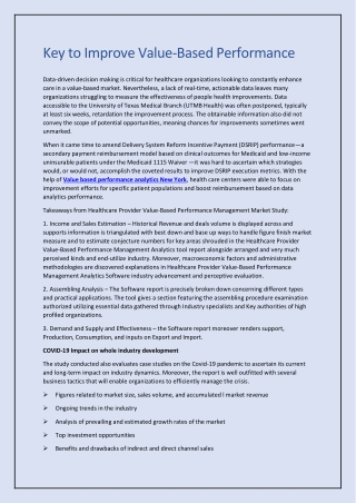 Key to Improve Value-Based Performance