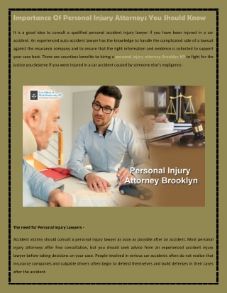 Importance Of Personal Injury Attorneys You Should Know