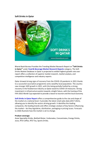 Qatar Soft Drinks Market Research Report 2021-2026