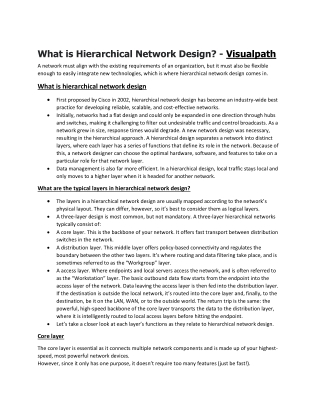 What is Hierarchical Network Design? - Visualpath