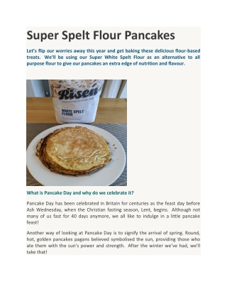 Super Spelt Flour Pancakes - Risen
