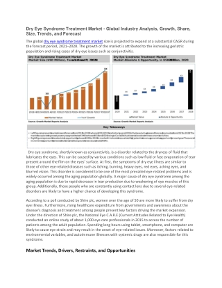 Dry Eye Syndrome Treatment Market
