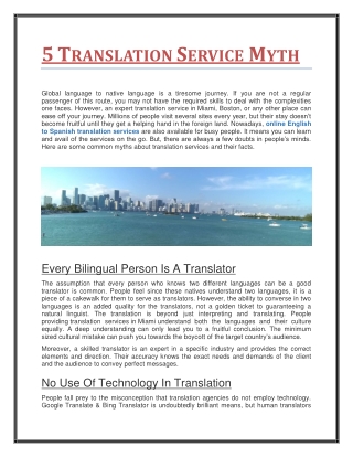 Online English To Spanish Translation Services.