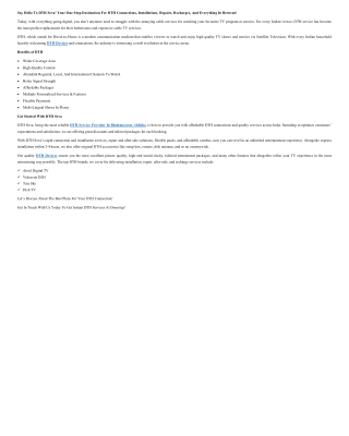 DTH Service Provider In Bhubaneswar