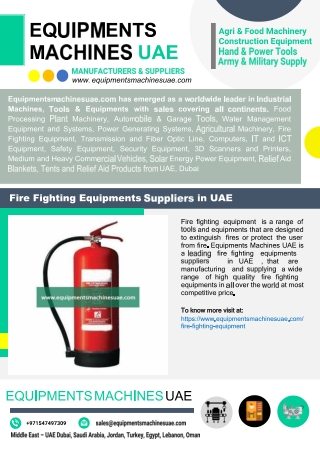 Fire Fighting Equipments Suppliers in UAE