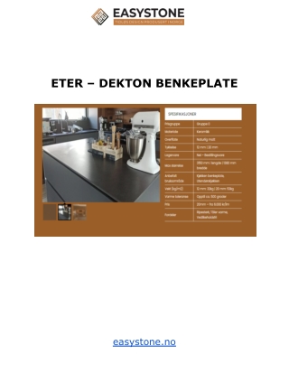 ETER – DEKTON BENKEPLATE