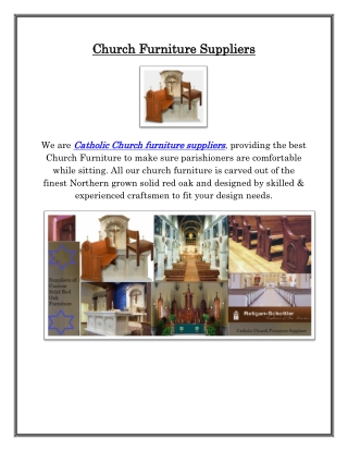 Church Furniture Suppliers