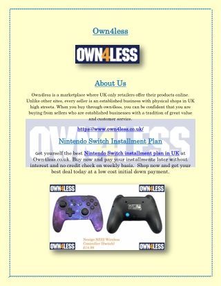 Nintendo Switch Installment Plan