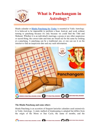 What is Panchangam in Astrology?