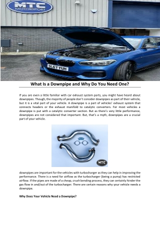 What Is a Downpipe and Why Do You Need One