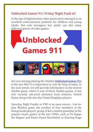Unblocked Games 911 Friday Night Funkin!