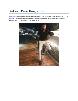 Antioco Piras Biography