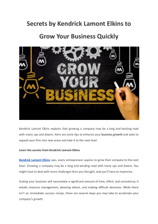 Secrets To Grow Your Business Quickly