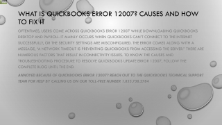 Easy guide to resolve QuickBooks error 12007