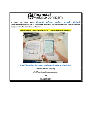 Financial Advisor Custom Website Design  Financialwebsitecompany.com