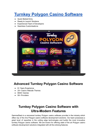 Turnkey Polygon Casino Software