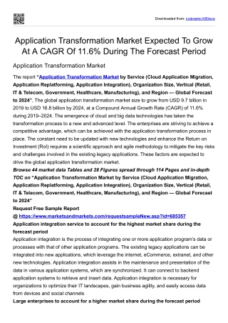 Application Transformation Market Expected To Grow At A CAGR Of 11.6%