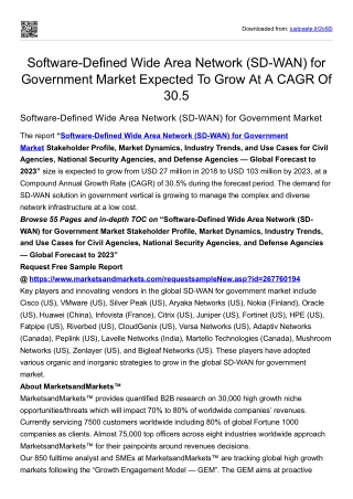 Software-Defined Wide Area Network (SD-WAN) for Government Market | CAGR 30.5%