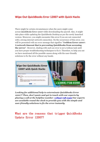 The Right Way To Decode QuickBooks Error 12007