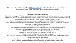 hp printer offline fix
