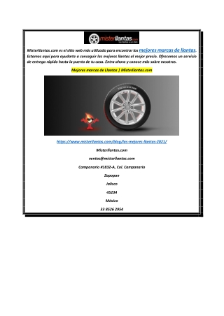 Mejores marcas de Llantas  Misterllantas.com