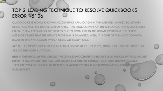 Easy way to resolve the QuickBooks Error 15106