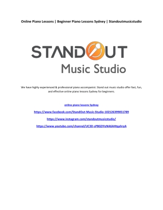 Online Piano Lessons Beginner Piano Lessons Sydney