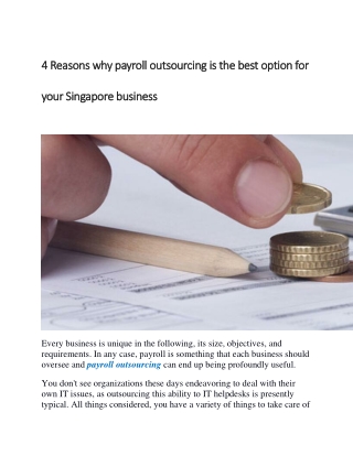 4 Reasons why payroll outsourcing is the best option for your Singapore business