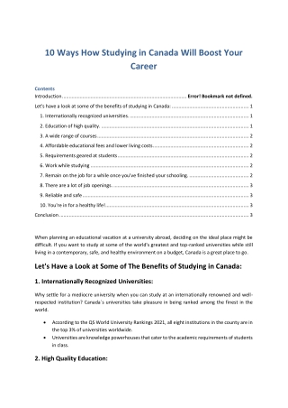 10 Ways How Studying in Canada Will Boost Your Career