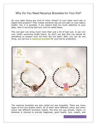 Why Do You Need Nazariya Bracelets for Your Kid