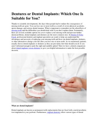 Dentures or Dental Implants