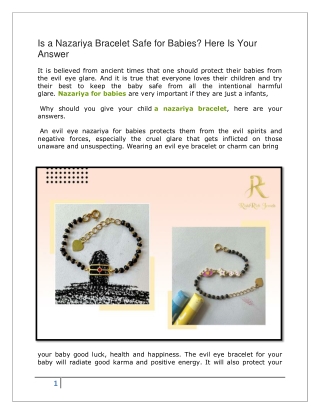 Is a Nazariya Bracelet Safe for Babies? Here Is Your Answer
