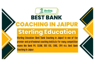 Best Bank Coaching In Jaipur Sterling Education