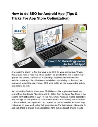 How to do SEO for Android App (Tips & Tricks For App Store Optimization)