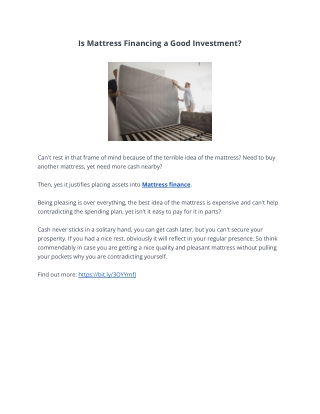 Is Mattress Financing a Good Investment?